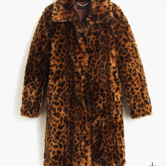 Jcrew Faux Fur Leopard Coat in S - Picture 1 of 5